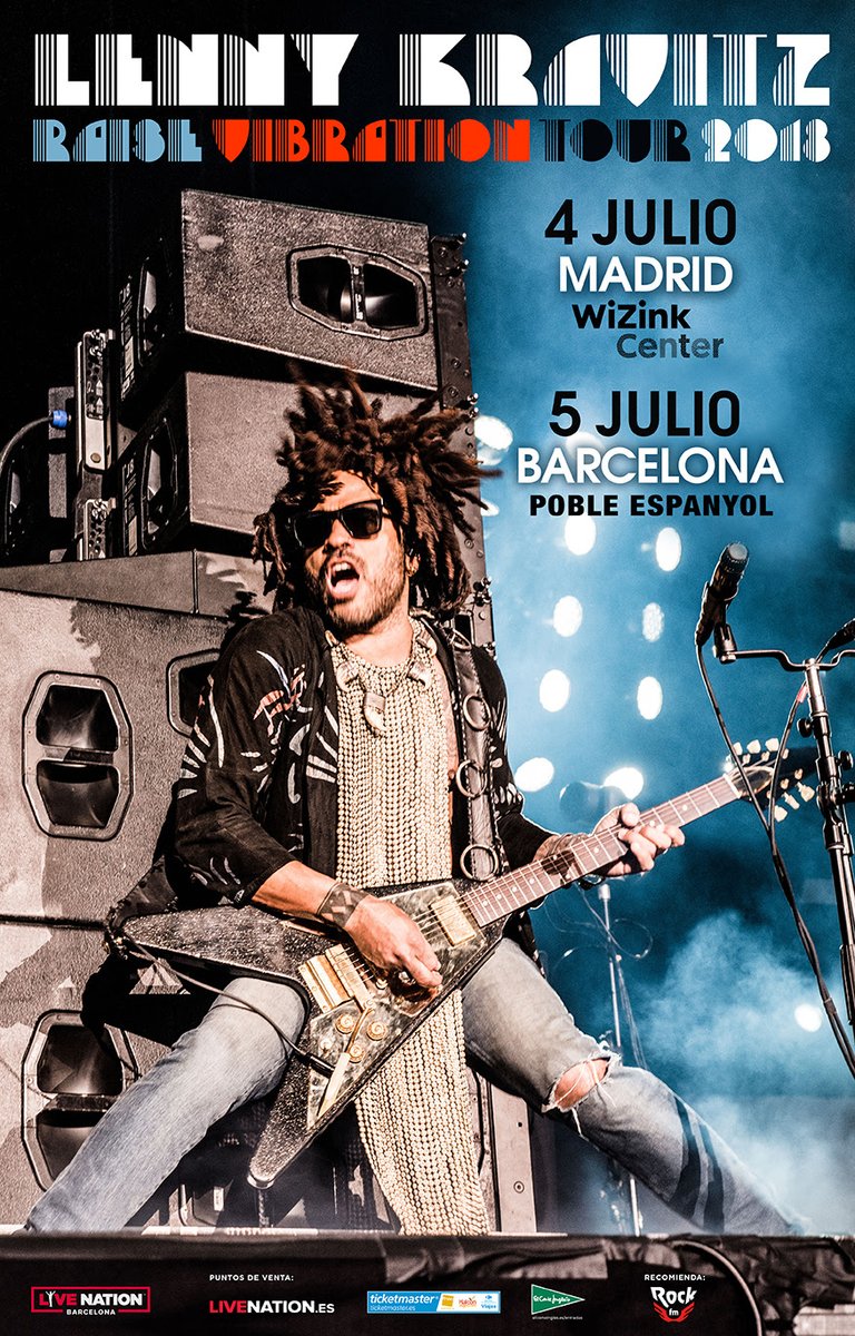 lenny kravitz concierto barcelona madrid 2018